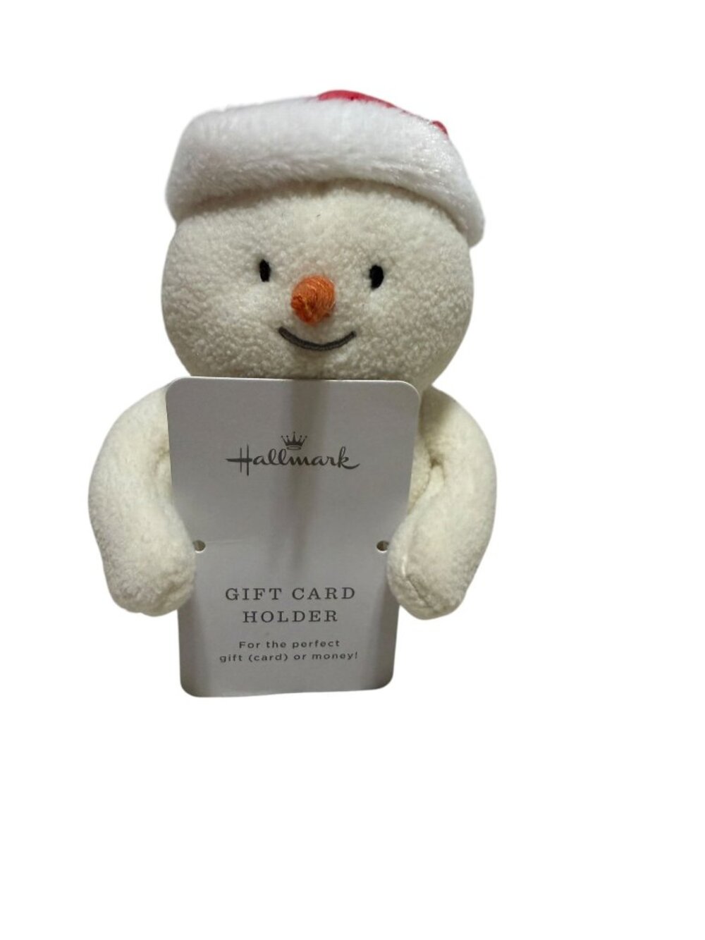 Hallmark Plush Snowman Gift Card Holder Santa Hat Holiday Christmas